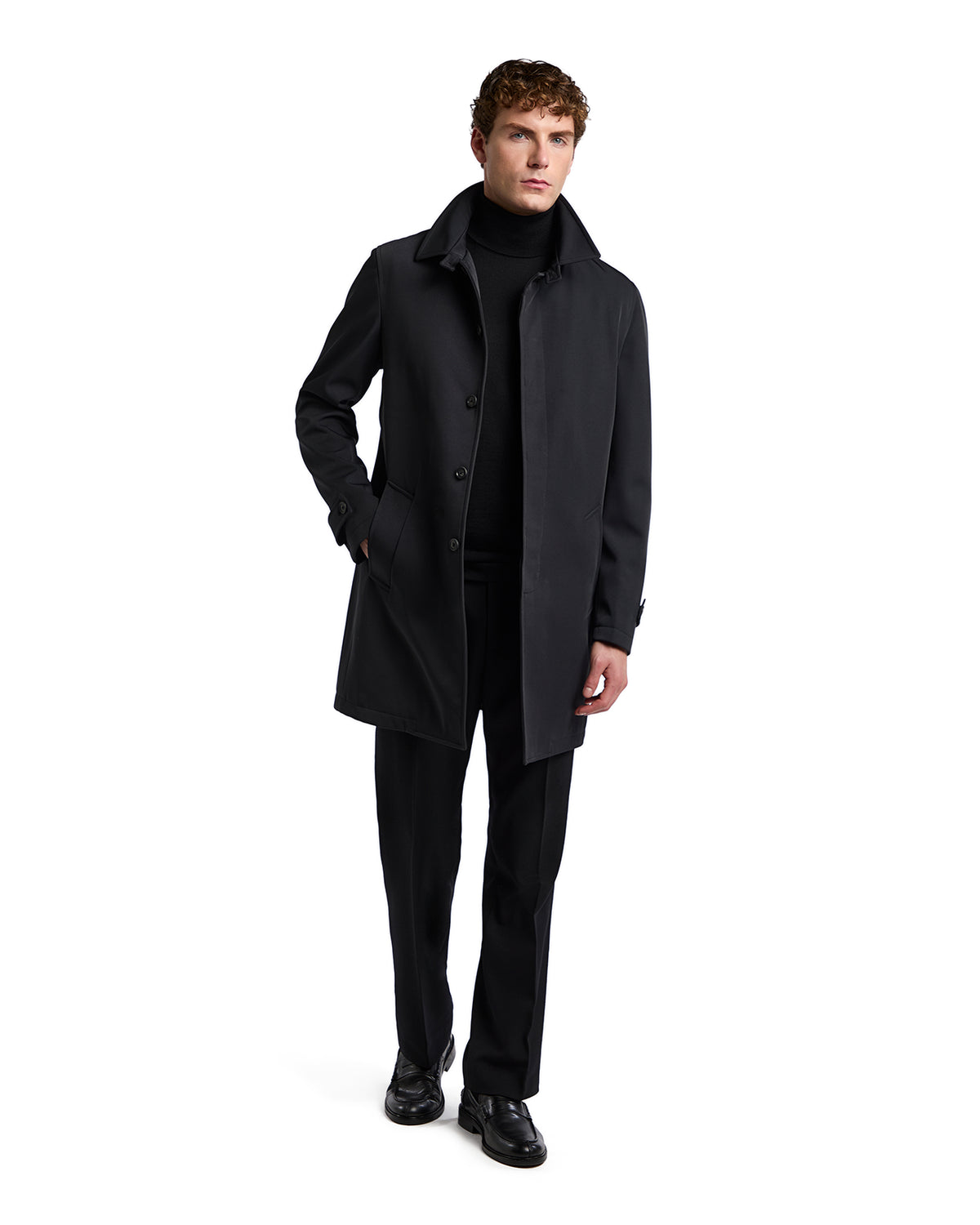 Tyler Technical Quilted Trench Coat in Black