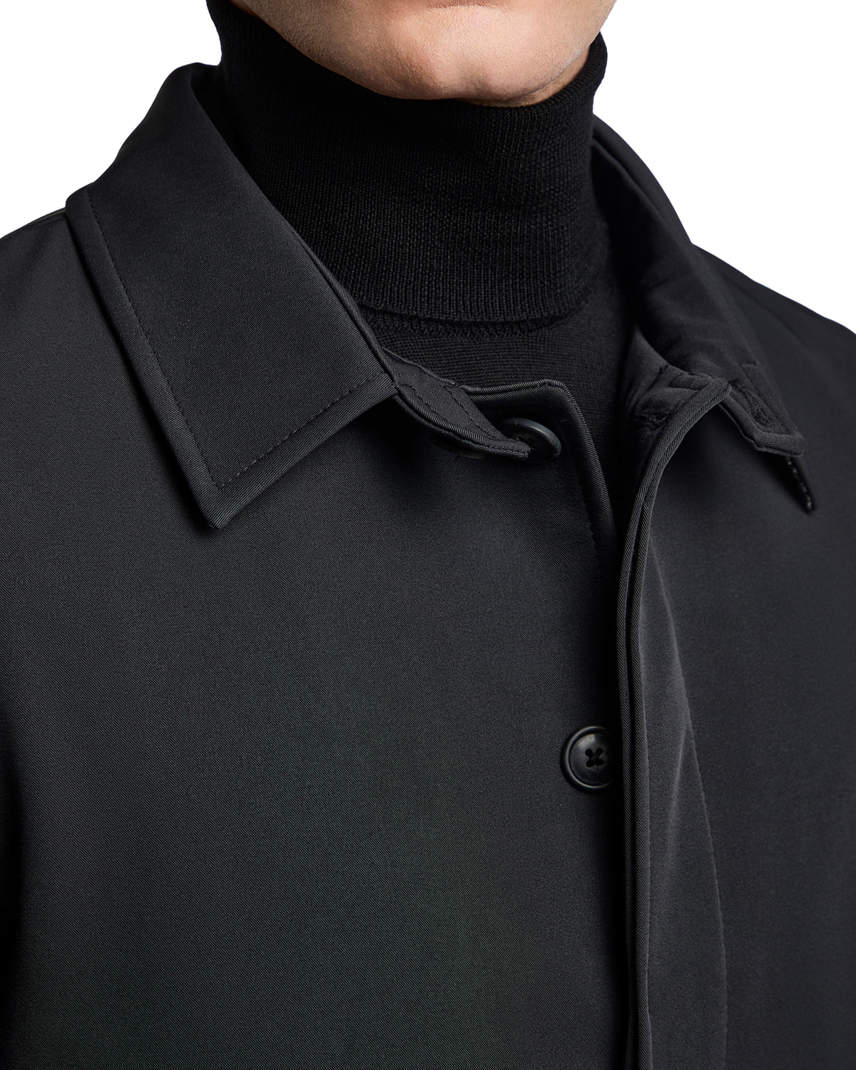 Tyler Technical Quilted Trench Coat in Black