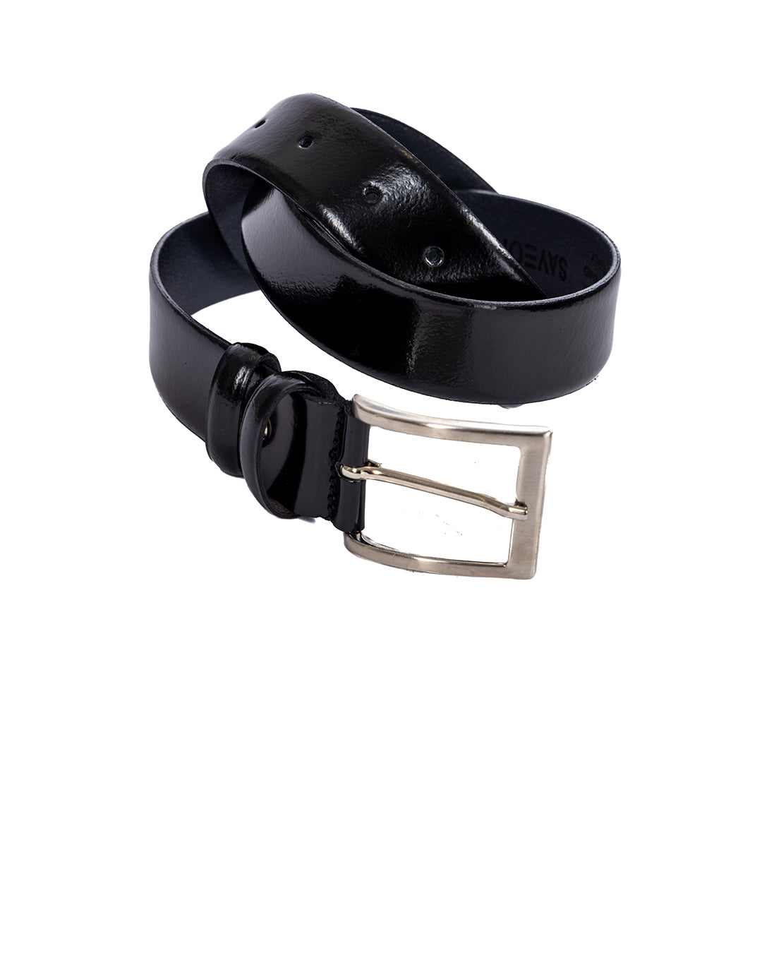 Anghiari - black semi-gloss leather belt