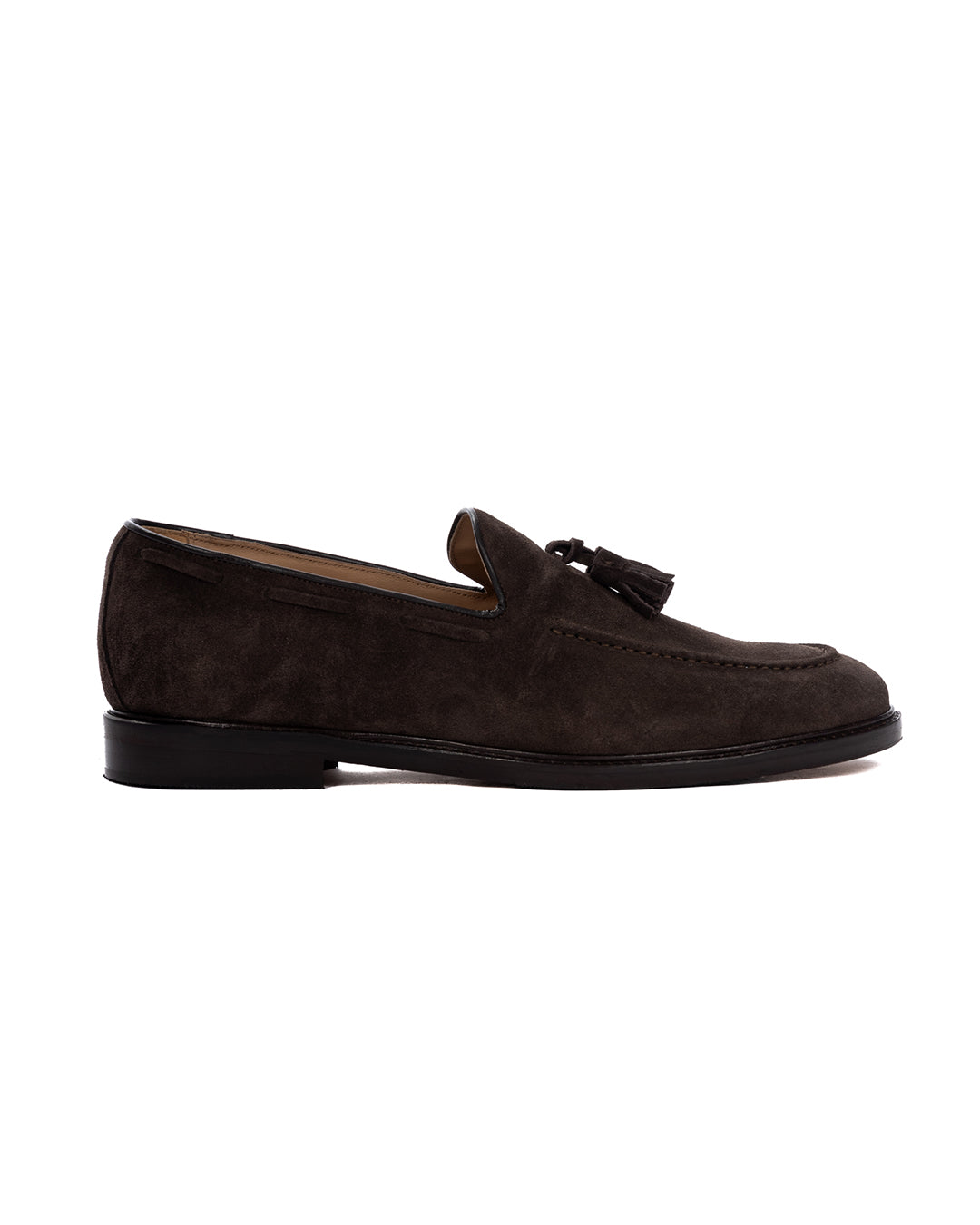 Caspar - mocassin en daim marron foncé
