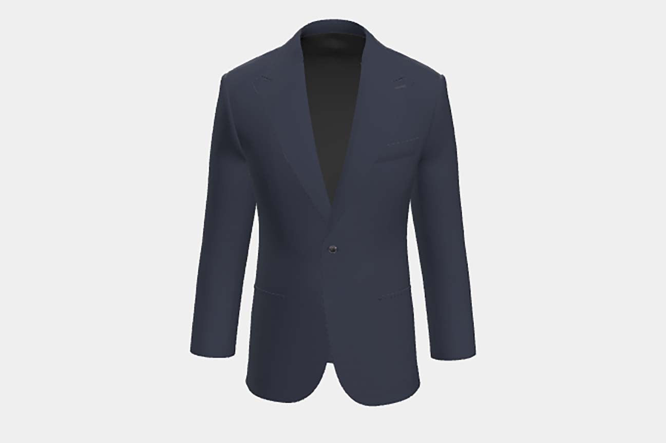 Tailored wool and silk jacket 150s blue Caccioppoli