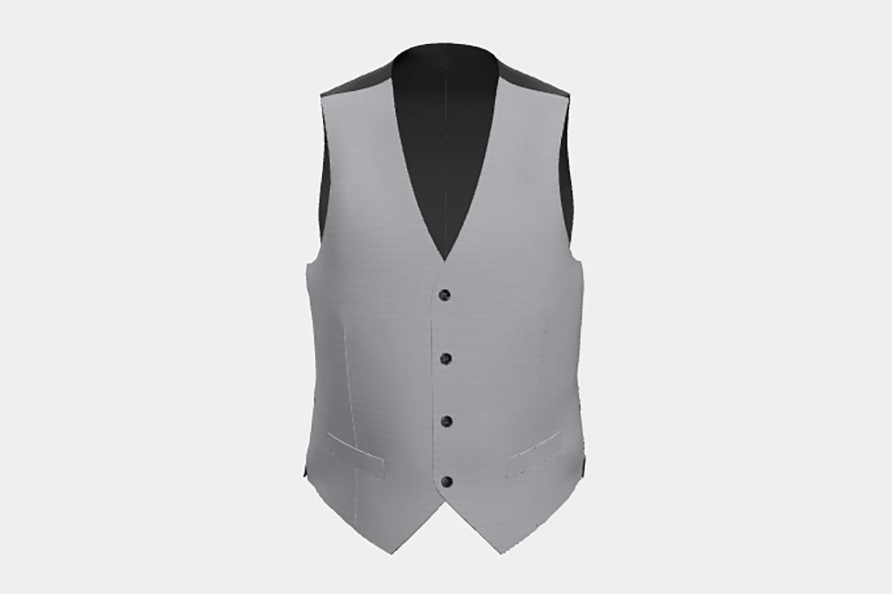 Custom-made vest in polyester and acrylic 110s gray Canonico