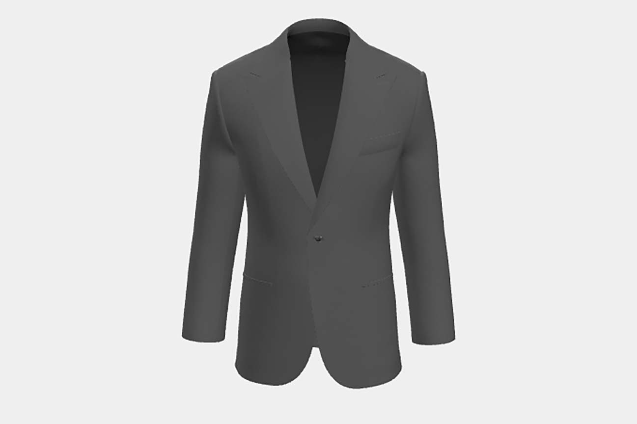 Veste tailleur en laine grise 120's Canonico