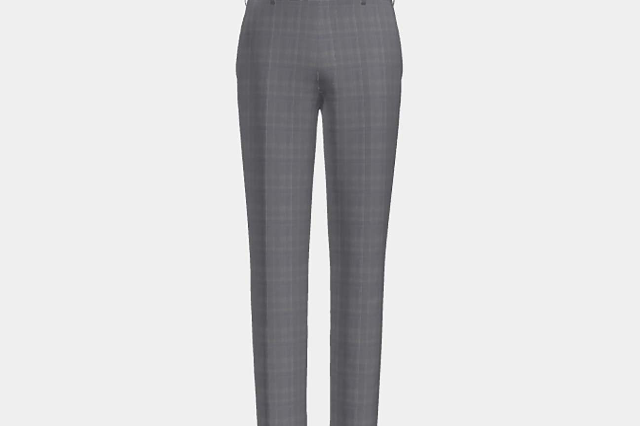 Bespoke 150s gray wool and silk trousers Caccioppoli