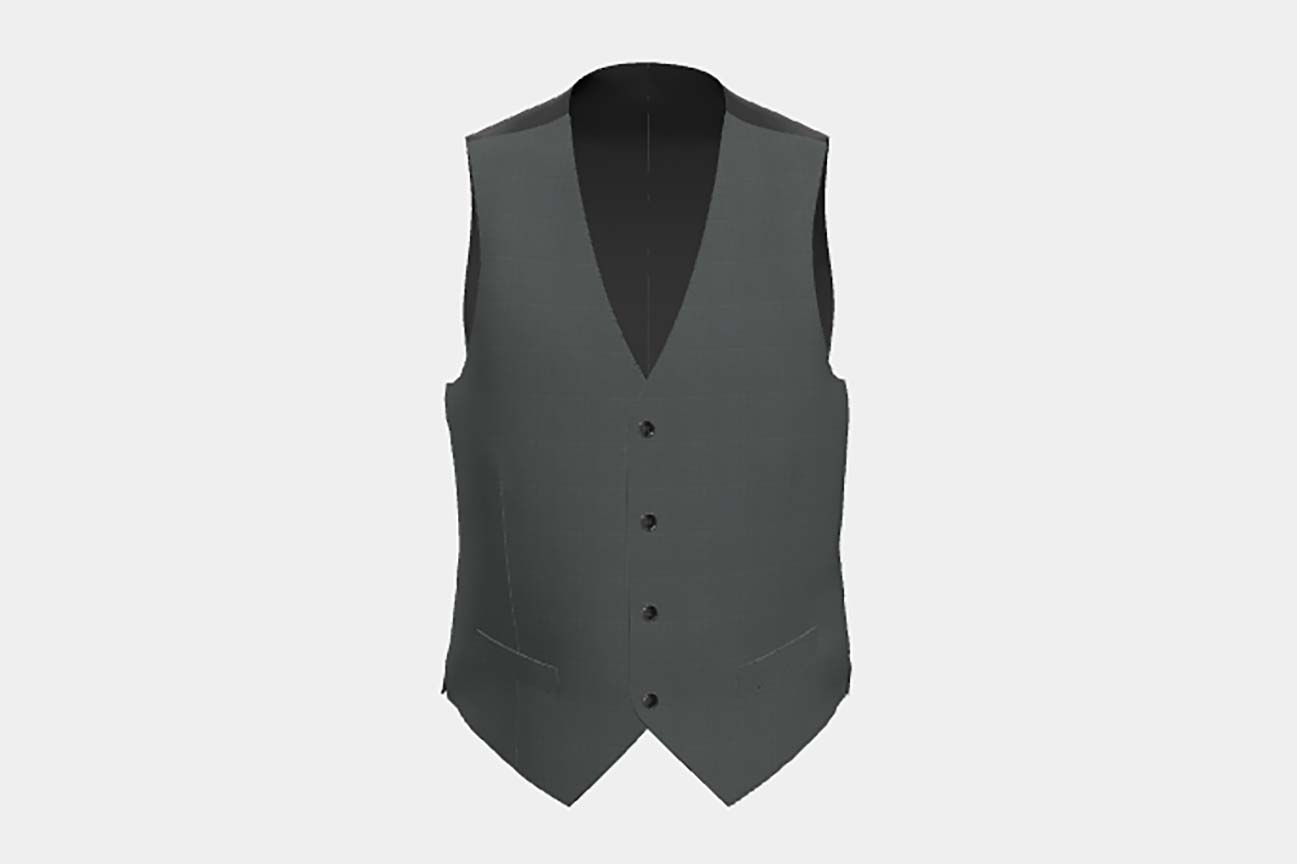 Gilet en laine Prince de Galles des années 130 sur mesure en vert Caccioppoli