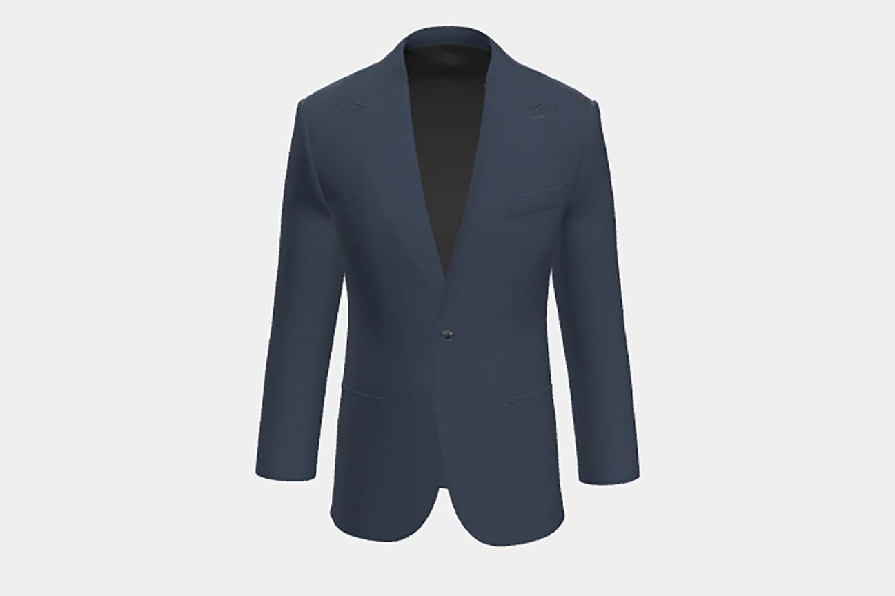 Veste tailleur en laine bleue Prince de Galles années 130 Caccioppoli