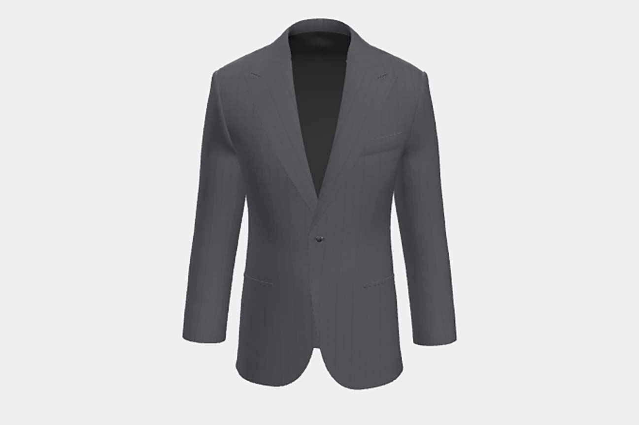 Made to measure wool and silk jacket 150s gray Caccioppoli