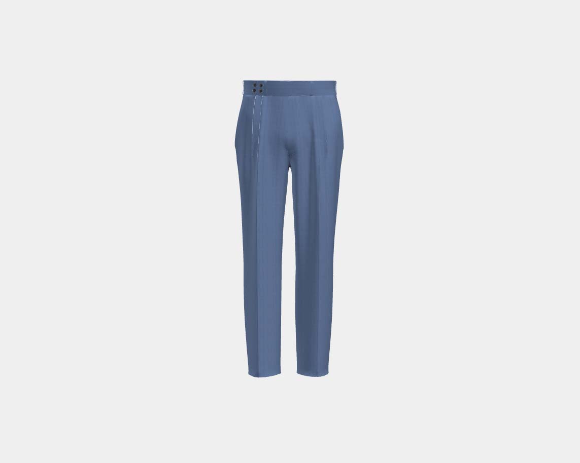 Light blue solaro 130s wool tailored trousers with band Caccioppoli