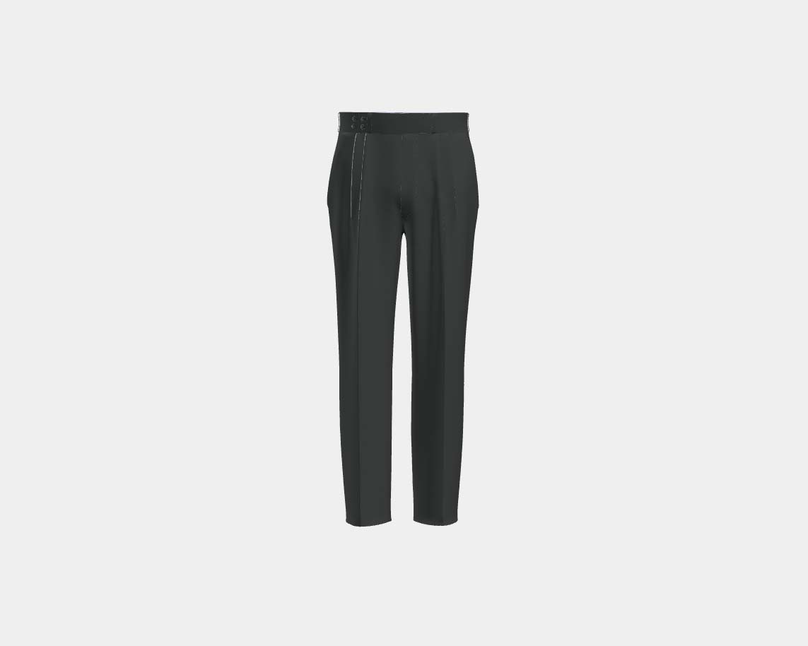 Caccioppoli green 150s wool and silk tailored trousers with band