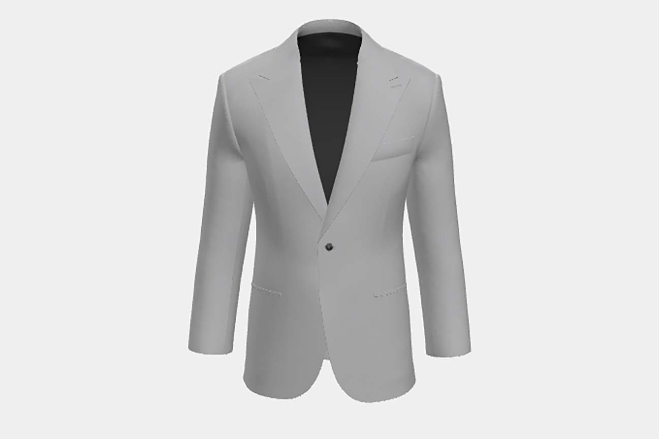 Canonico gray 110s polyester and acrylic tailored jacket
