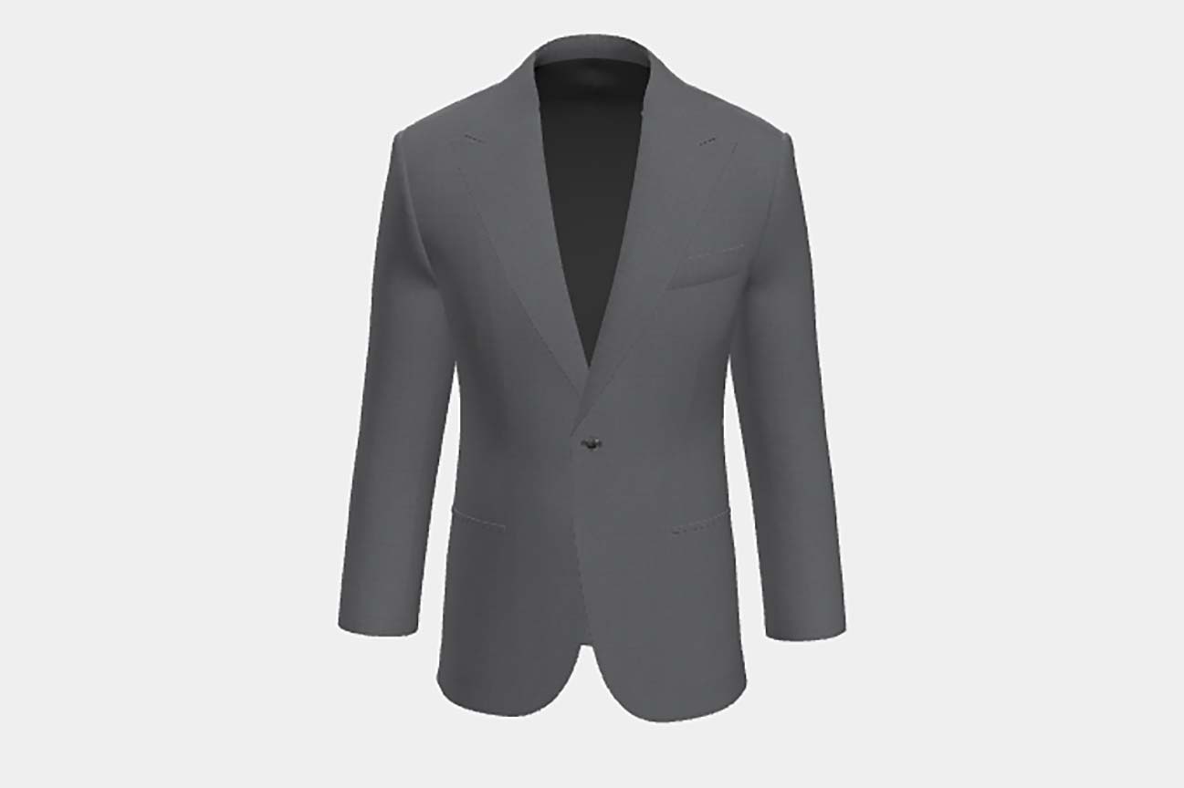 Made to measure wool and silk jacket 150s gray Caccioppoli