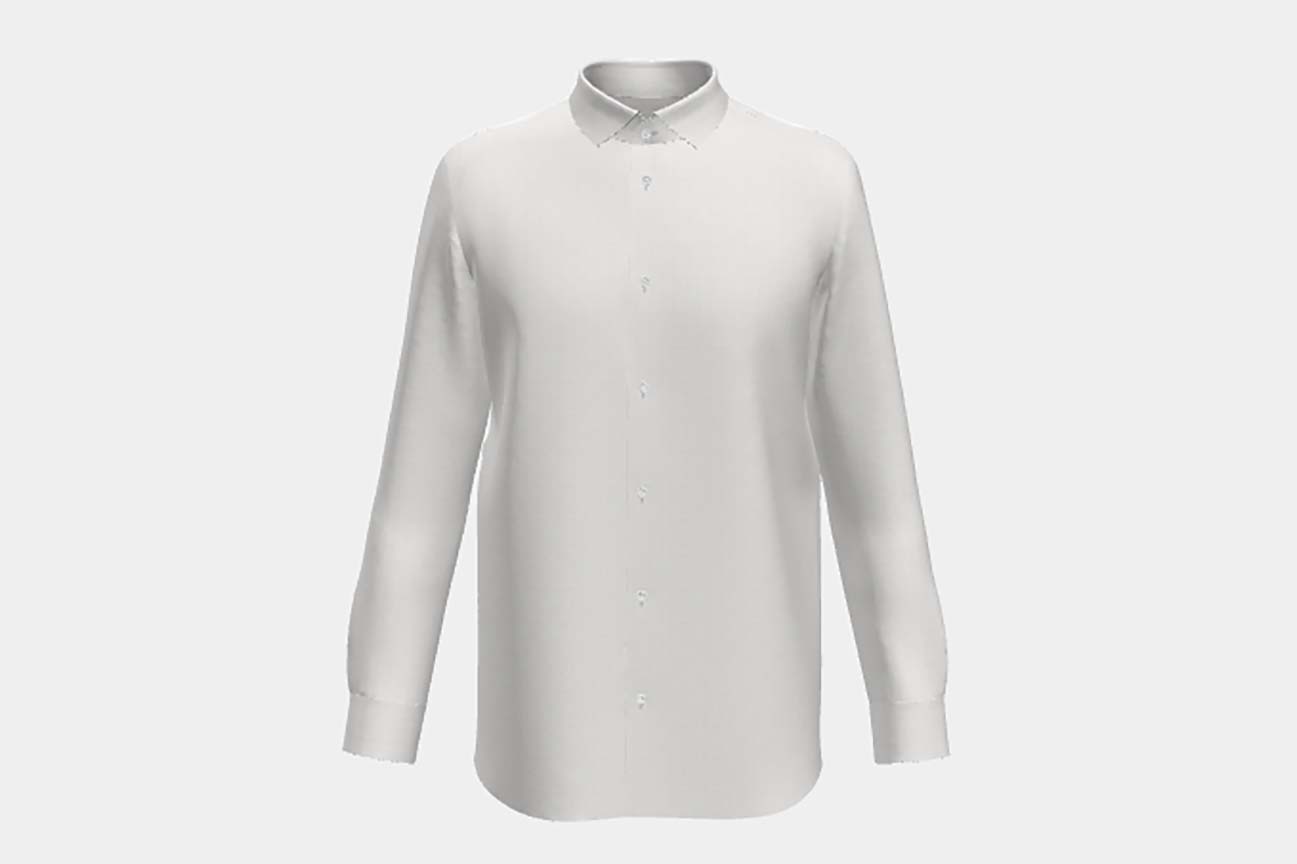 Chemise ajustée en lin et coton blanc