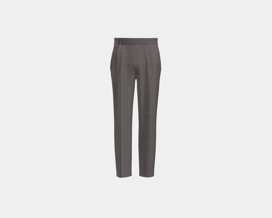 Canonico gray 110s wool tailored trousers with band