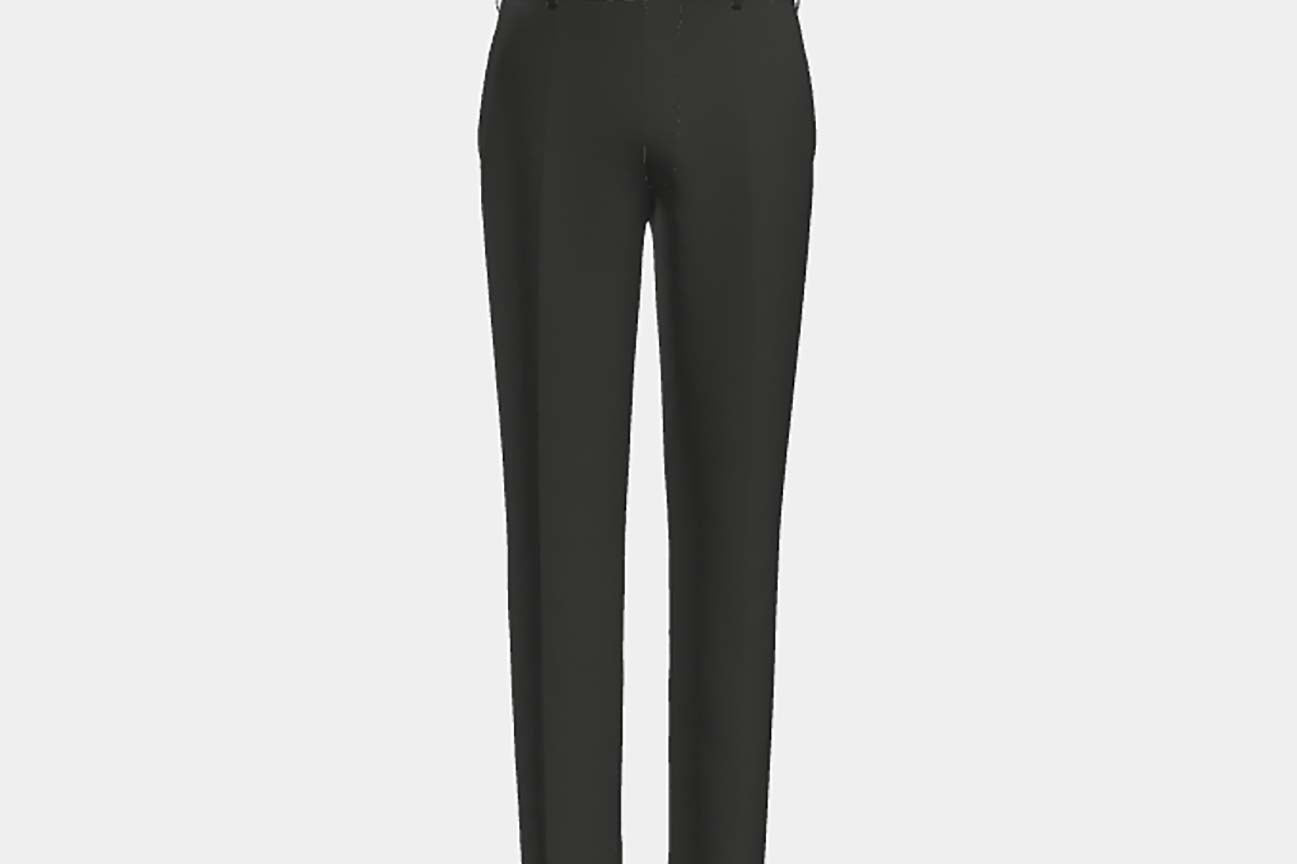 Pantalon tailleur en laine noire 110s Canonico