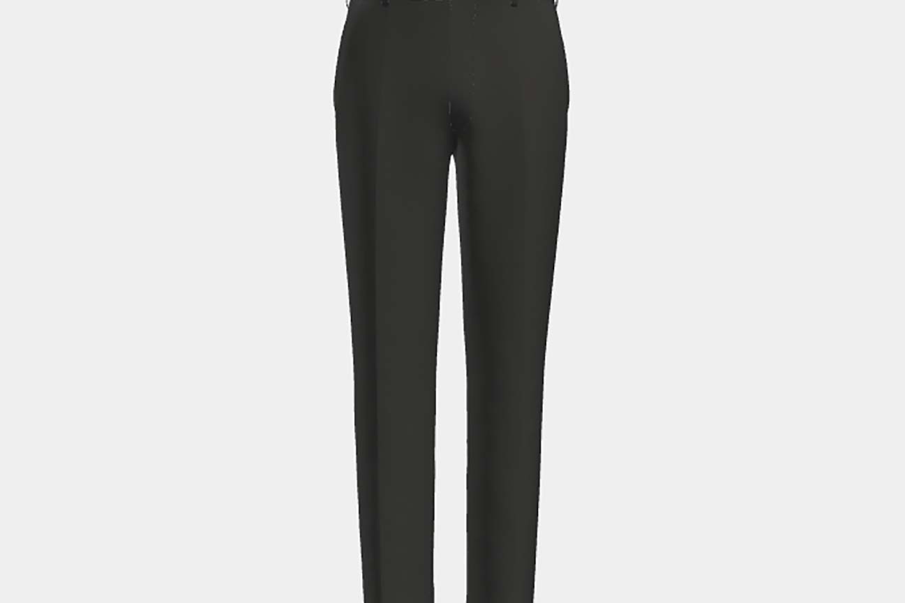 Pantalon tailleur en laine noire 110s Canonico