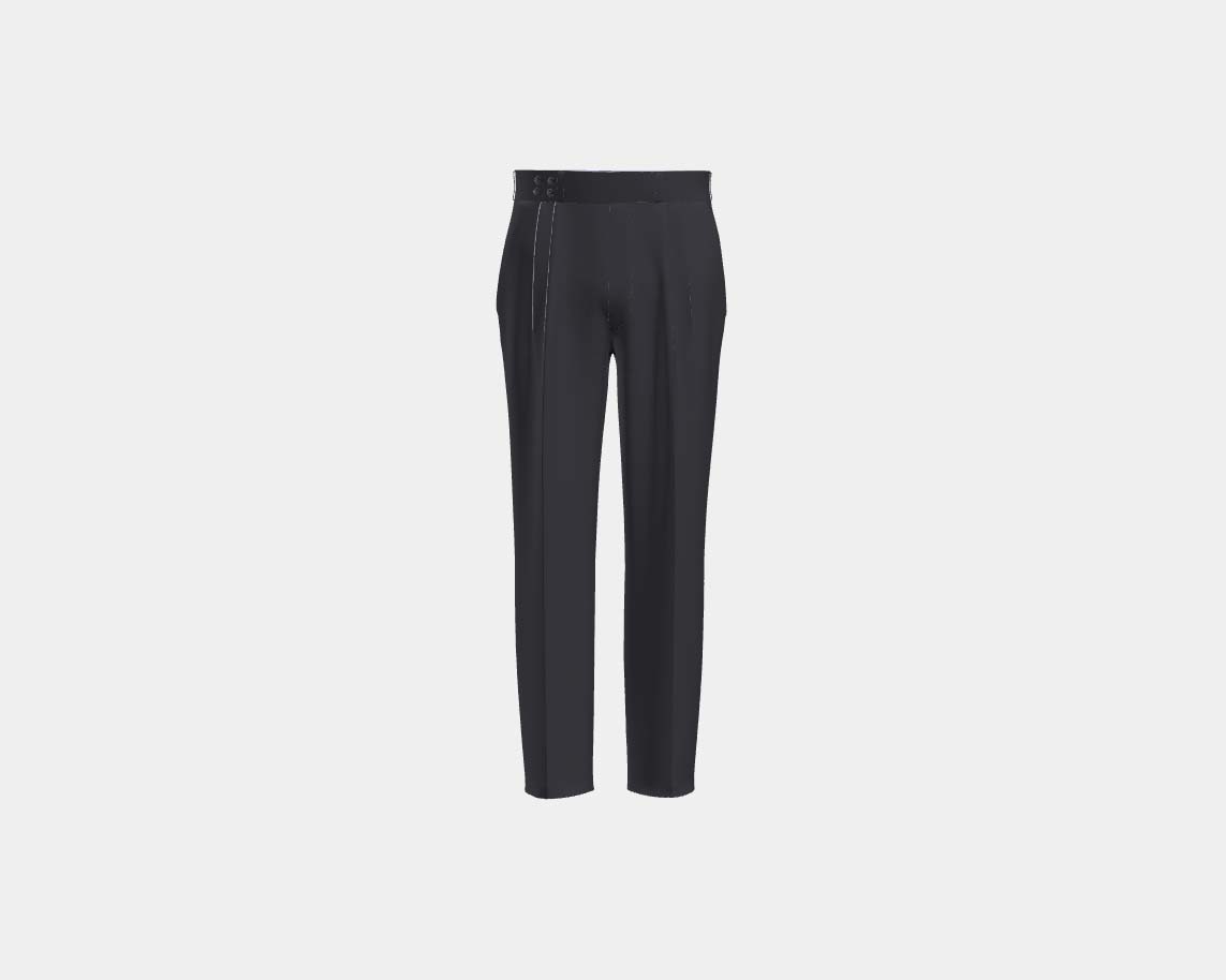 Canonico blue 110s wool tailored trousers with band