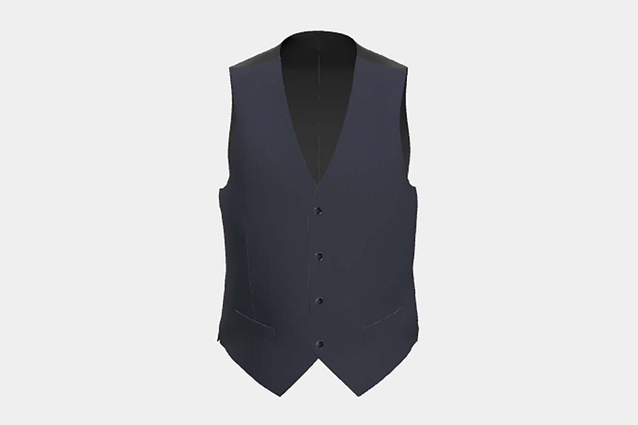 Tailored 130s wool waistcoat with blue pinstripe Caccioppoli