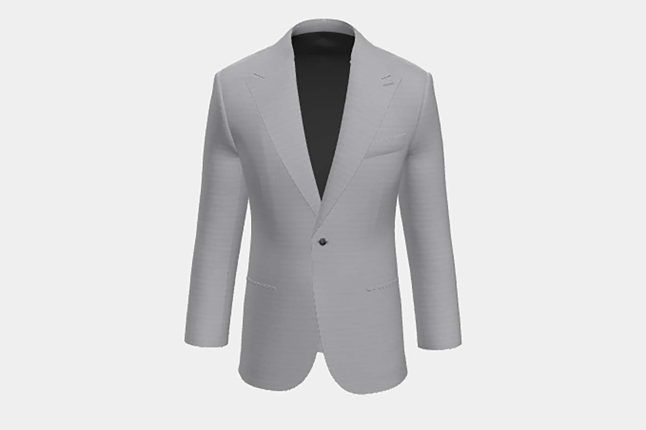 Canonico gray 110s polyester and acrylic tailored jacket