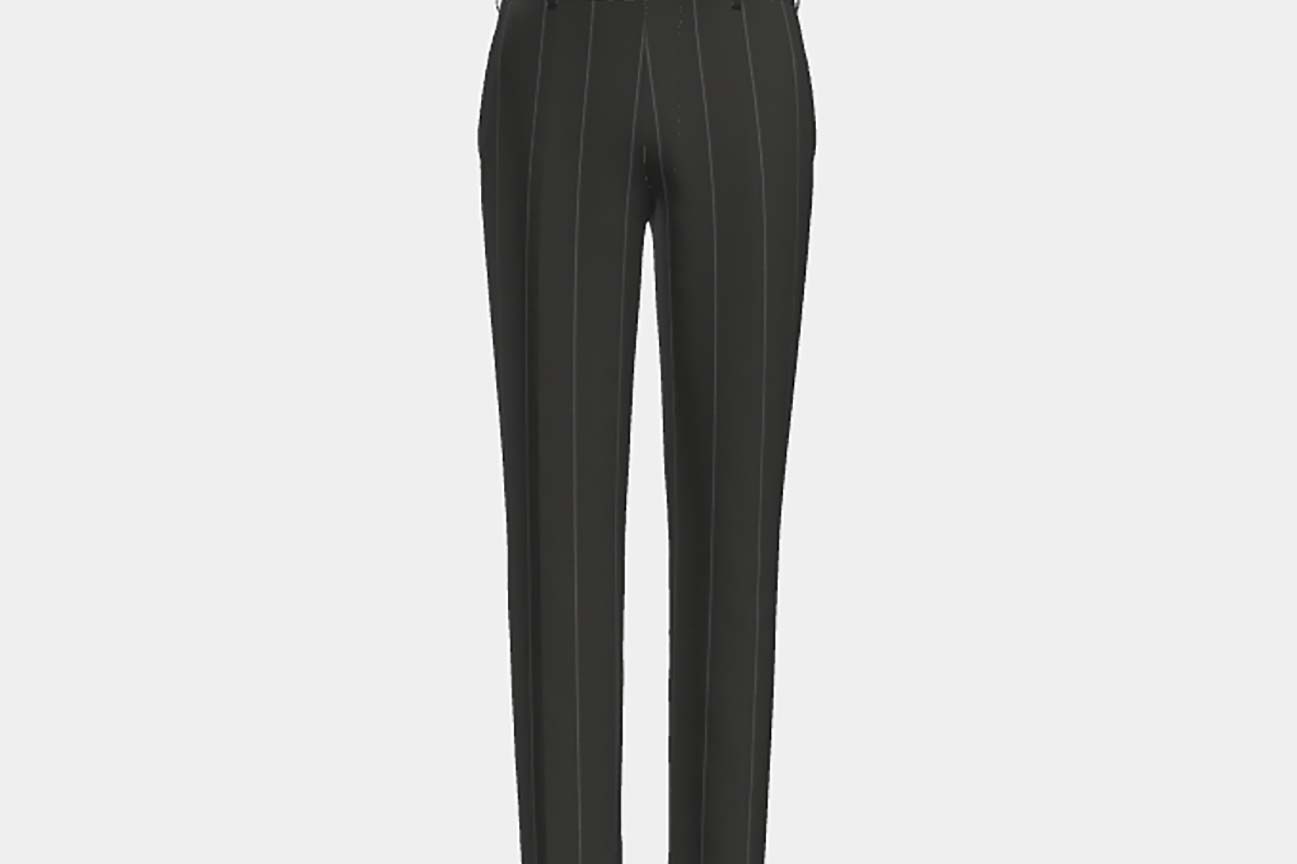 Tailored 130s wool trousers with black pinstripe Caccioppoli