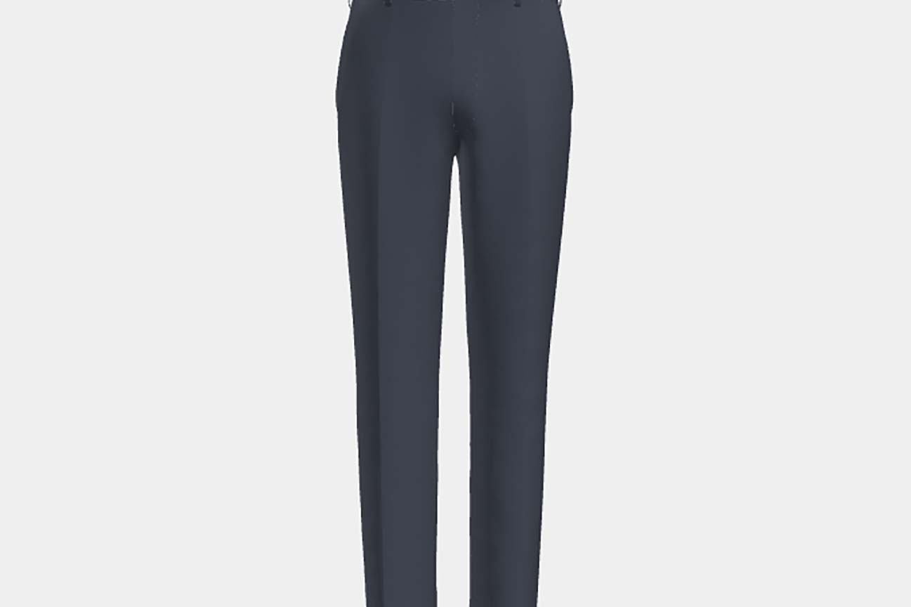 Pantalone su misura lana 130s blu Caccioppoli