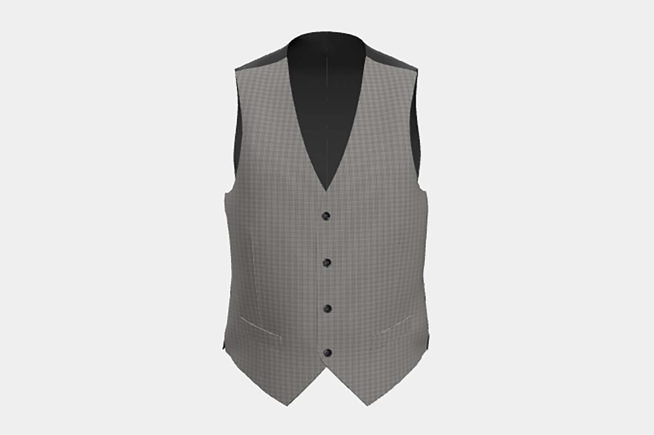 Gilet tailleur en laine noire 110s Canonico