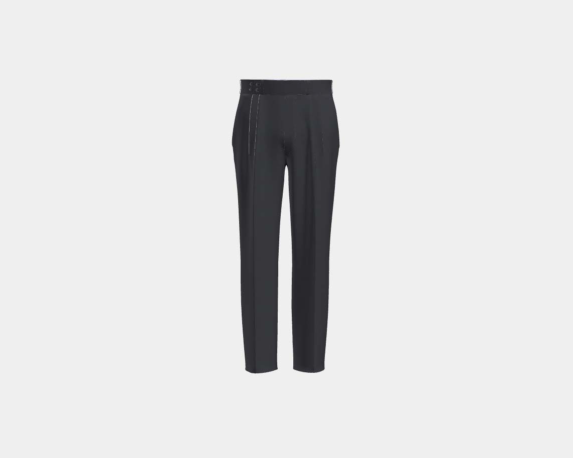 Canonico blue 110s wool tailored trousers with band