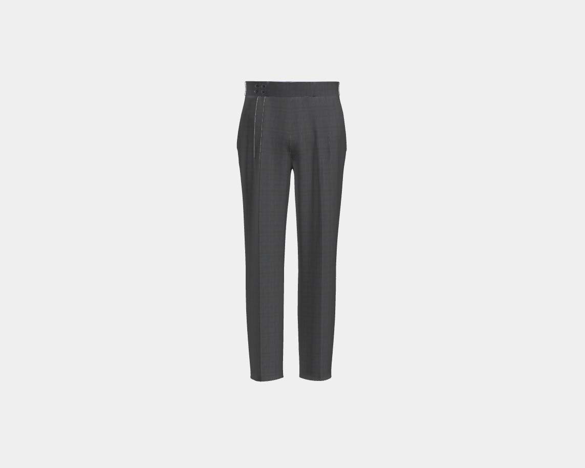 Pantalone con fascia su misura lana 110s grigio Canonico