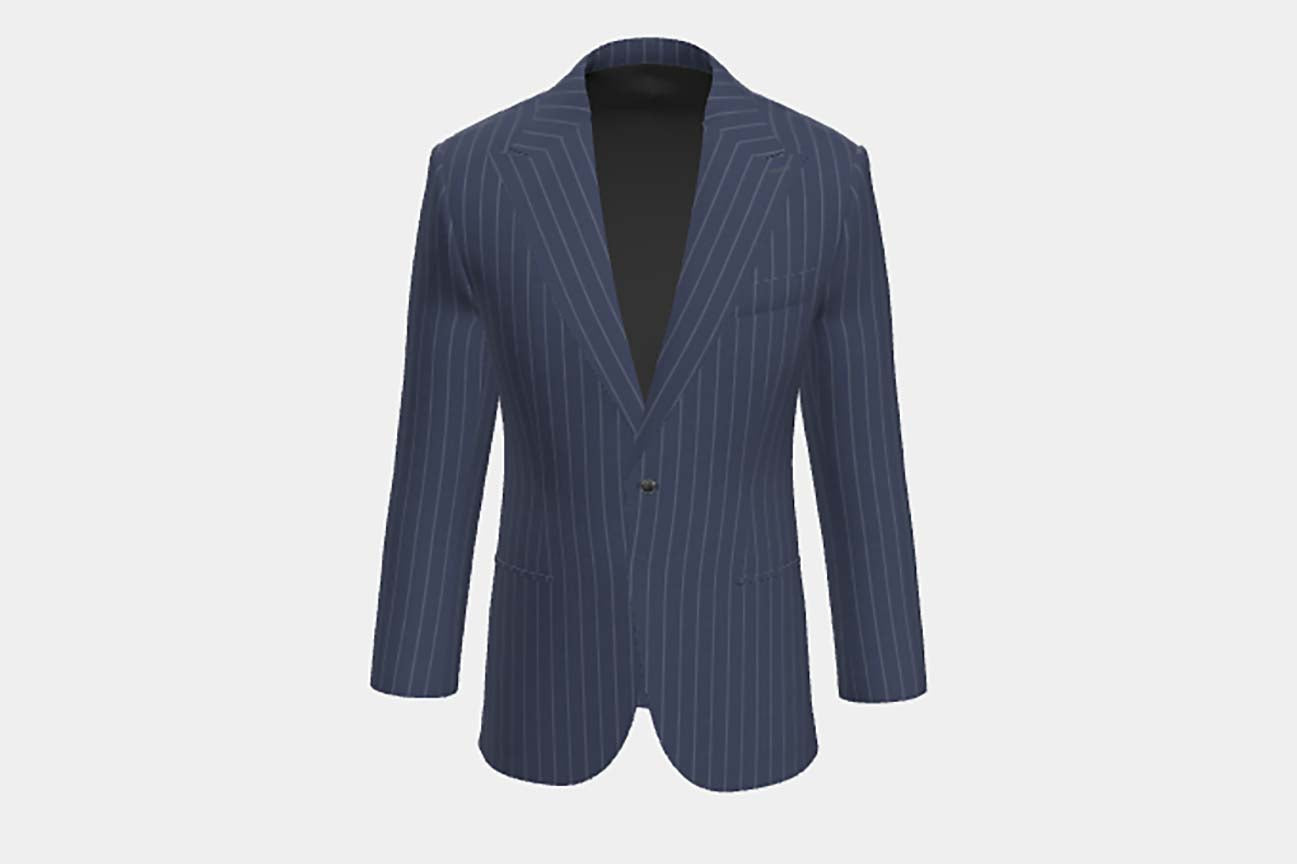 Veste tailleur en laine bleu Canonico années 120