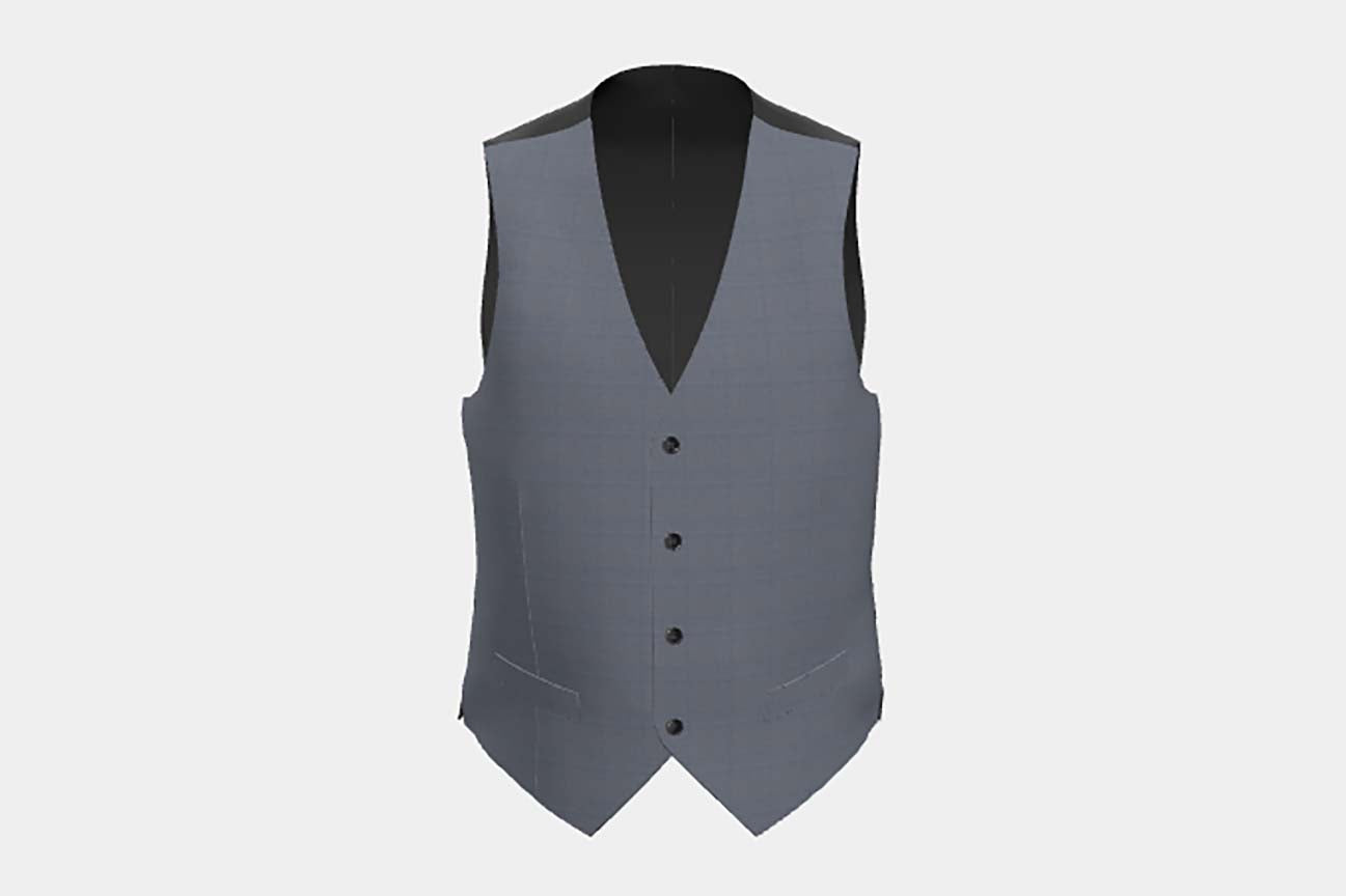 Gilet en laine et soie gris des années 150 sur mesure Caccioppoli