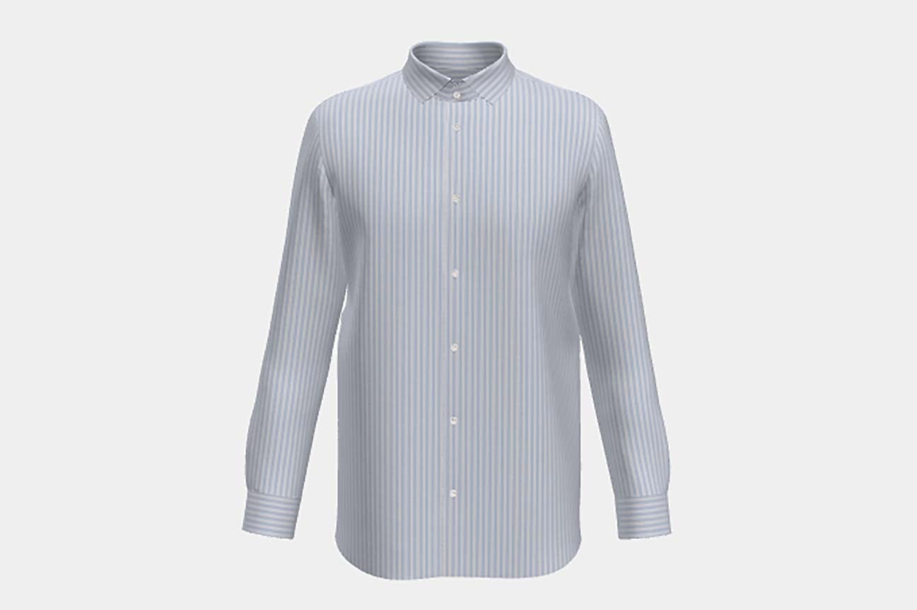 Light blue striped cotton tailored shirt