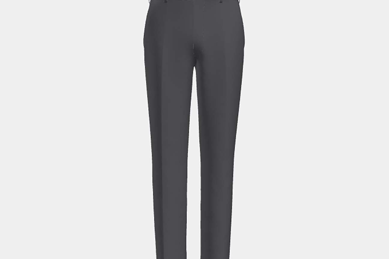 Bespoke 150s gray wool and silk trousers Caccioppoli