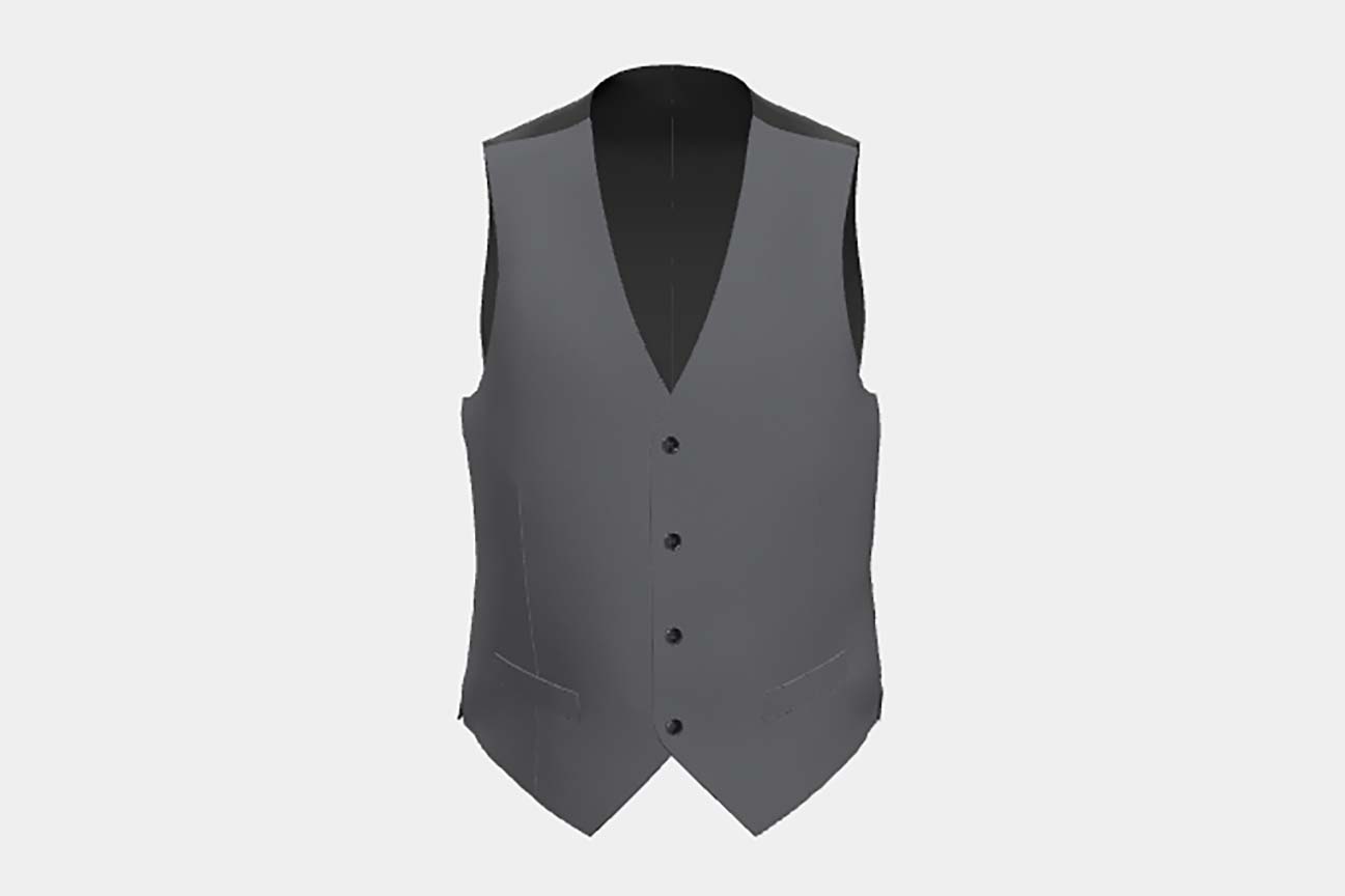 Made to measure gray 130s wool vest Caccioppoli