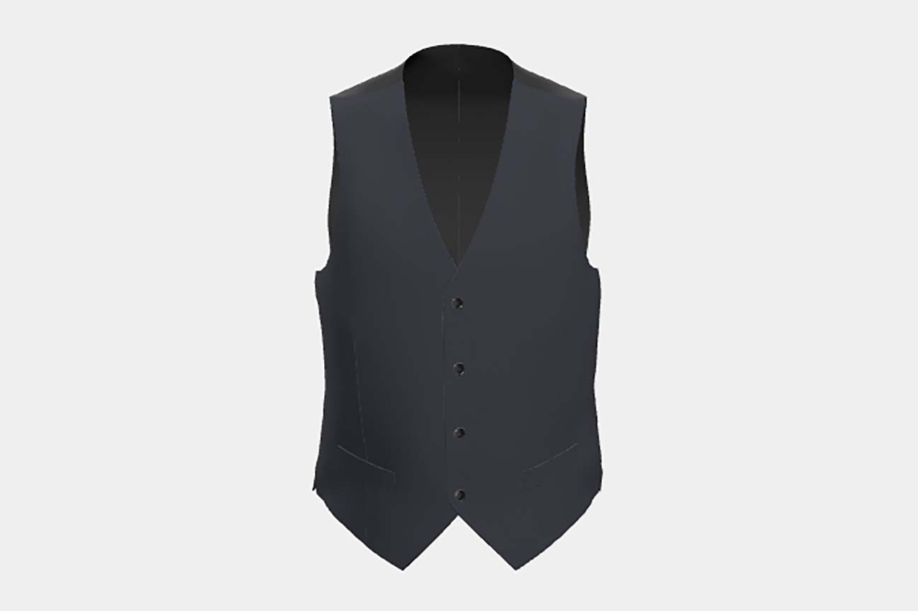 Canonico blue 120s wool and silk tailor-made waistcoat