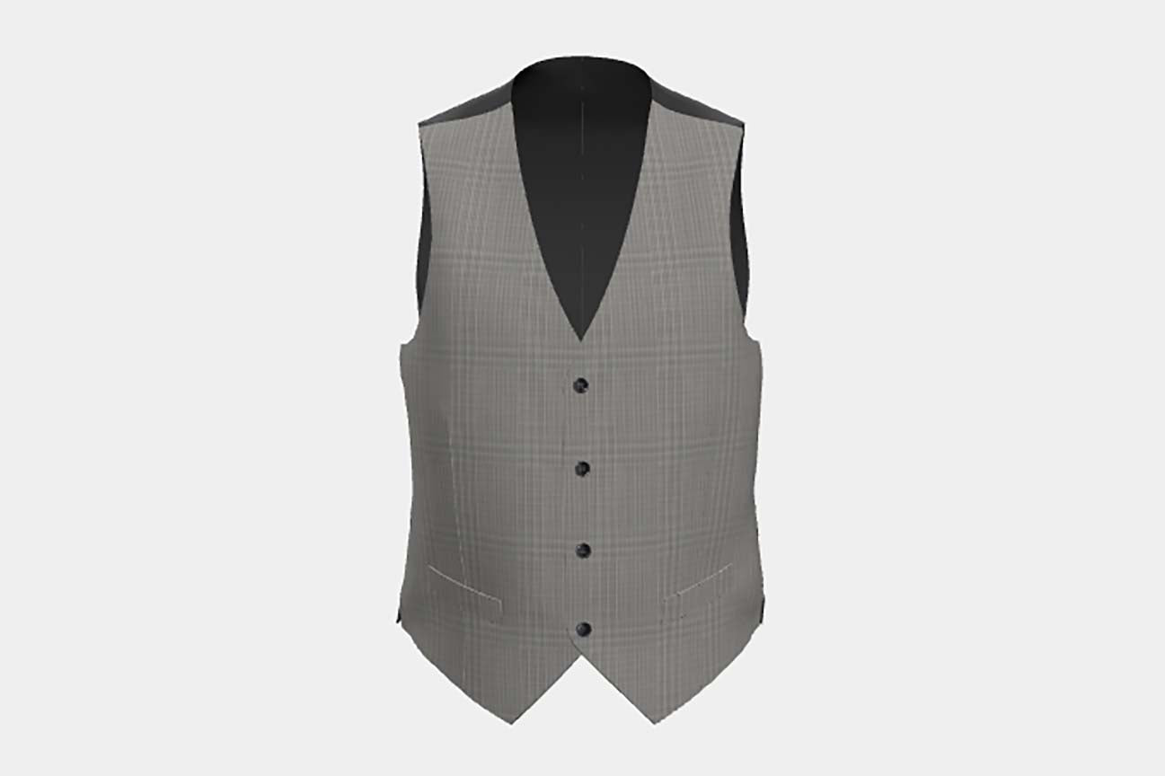 Canonico black 110s wool tailored vest