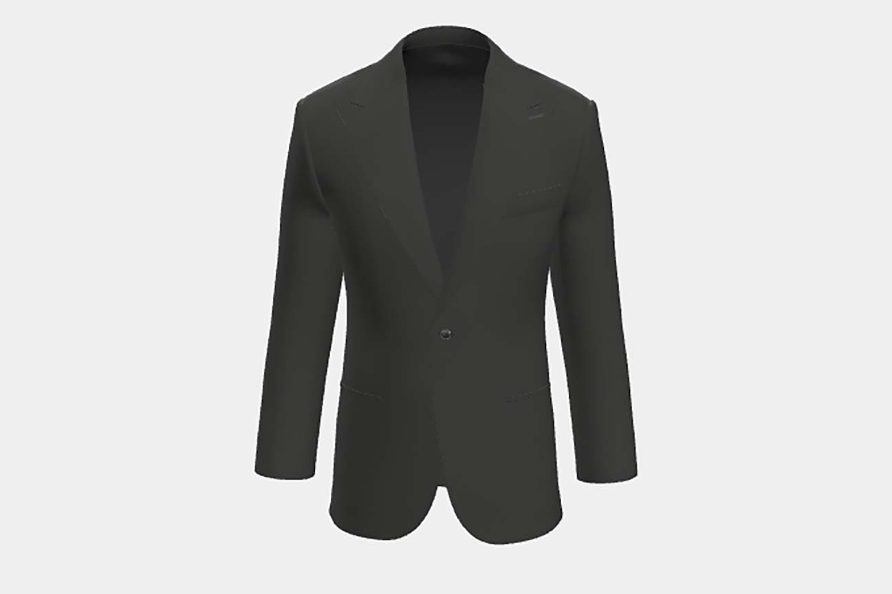 Loro Piana gray 150s wool tailored jacket