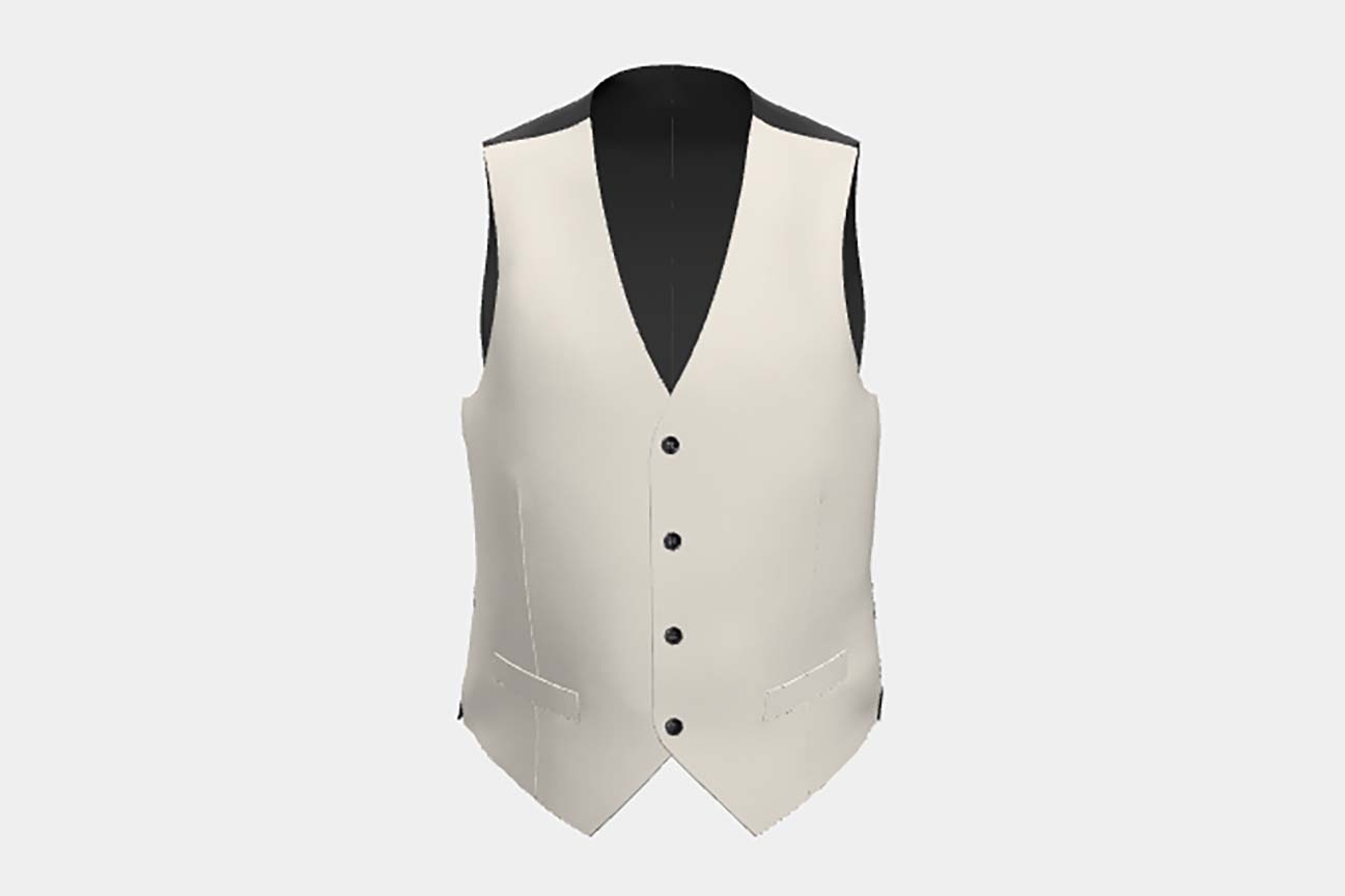 Canonico cream 110s wool tailored vest