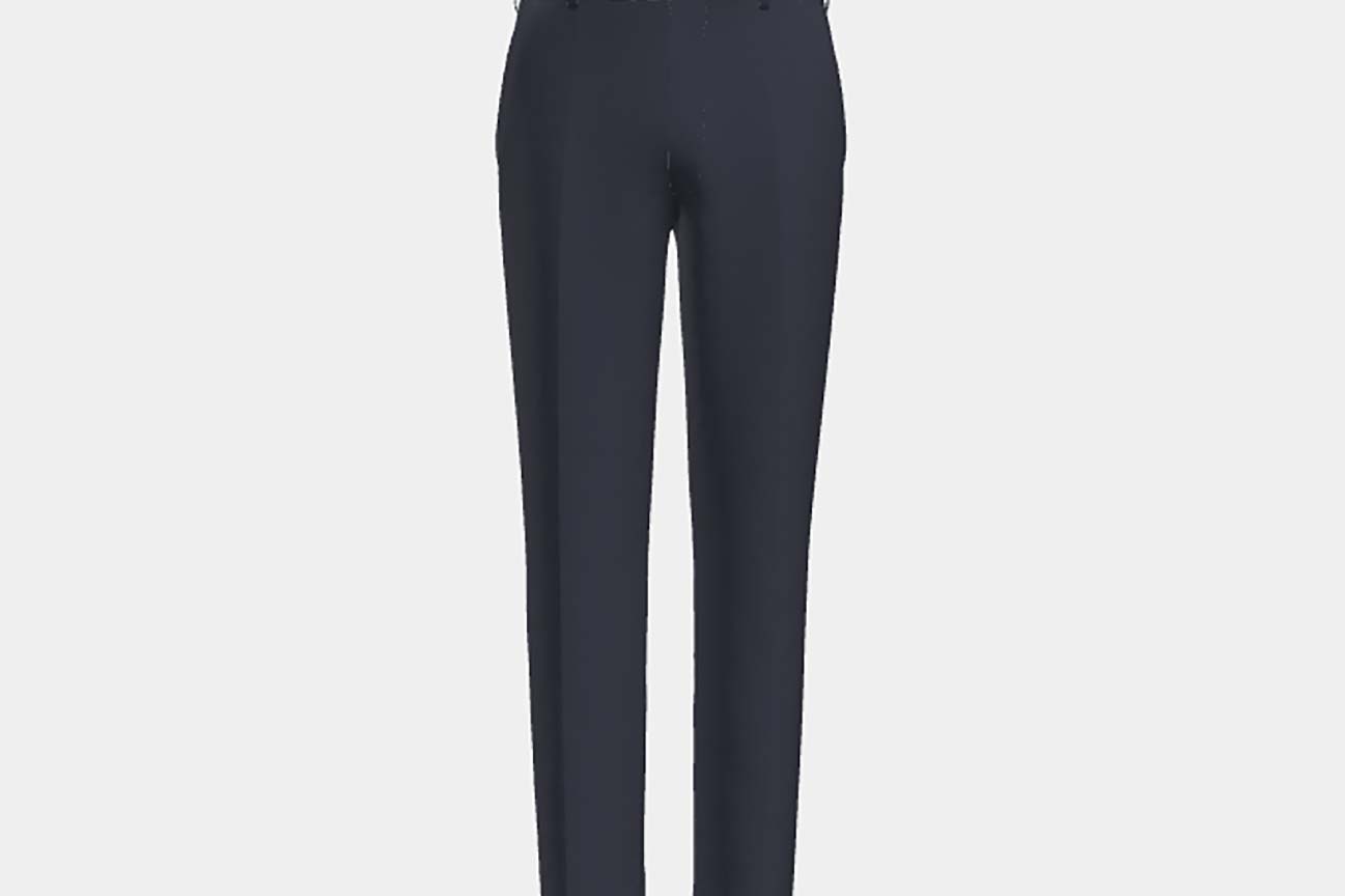 Pantalon tailleur en laine bleu années 120 Canonico