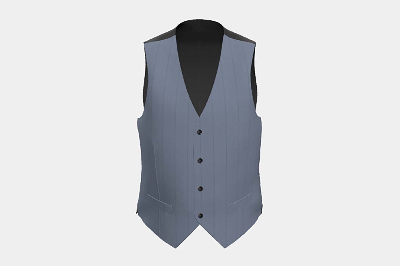 Light blue pinstriped 130s wool tailored vest Caccioppoli