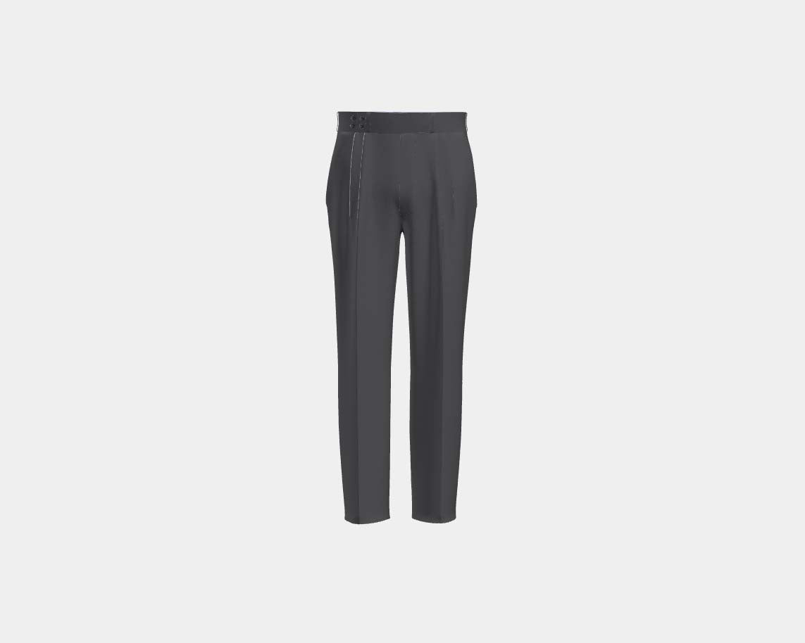 Caccioppoli gray 130s wool tailored trousers with band