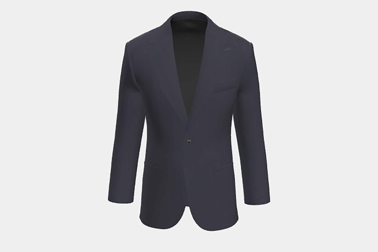 Tailored wool and silk jacket 150s blue Caccioppoli