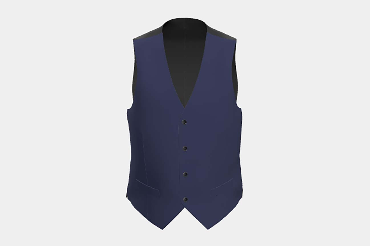 Gilet su misura lana 110s blu Canonico