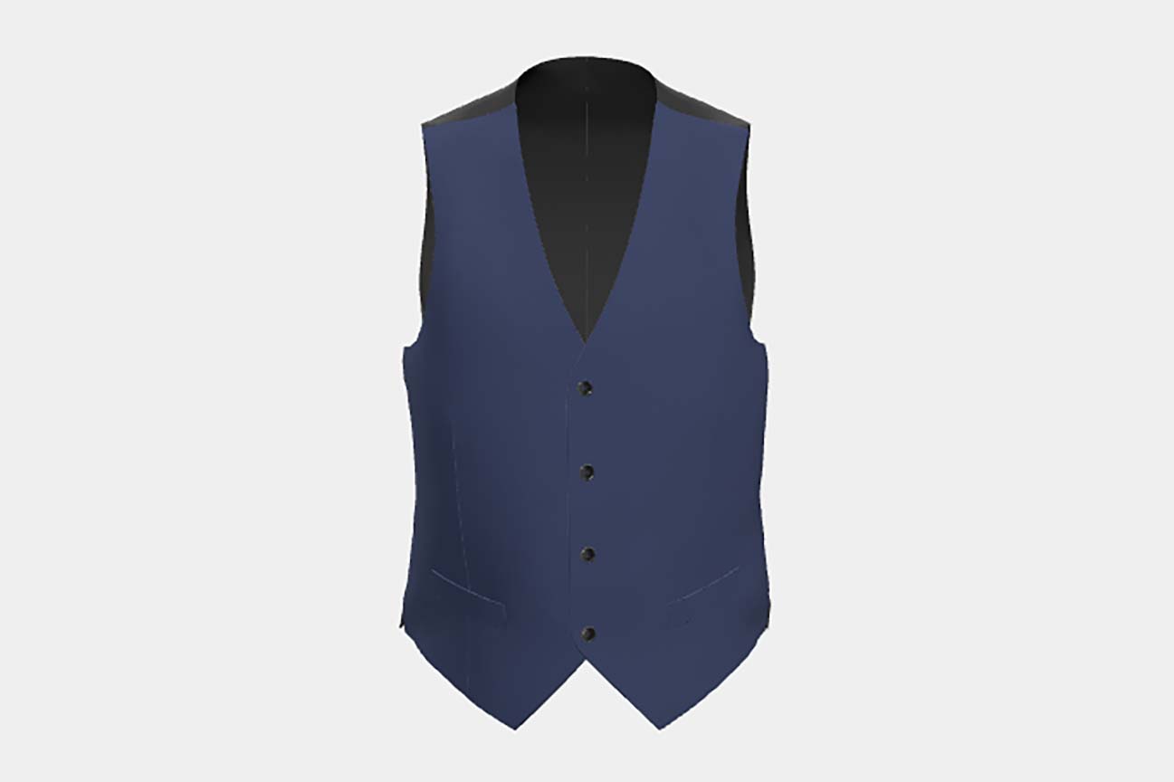 Gilet tailleur en laine bleu Canonico années 120