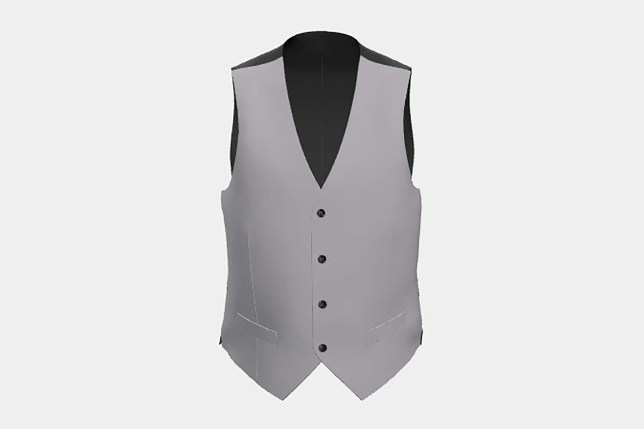 Gilet su misura lana 110s grigio Canonico