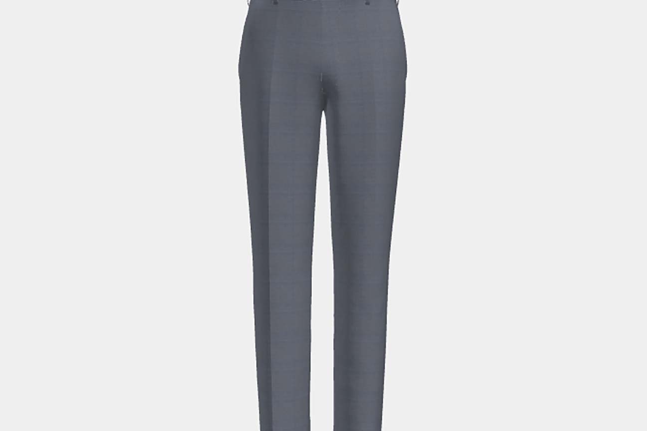 Bespoke 150s gray wool and silk trousers Caccioppoli