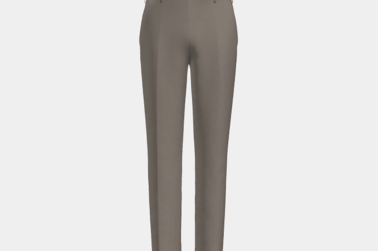 Pantalon tailleur en laine et soie beige années 150 Caccioppoli