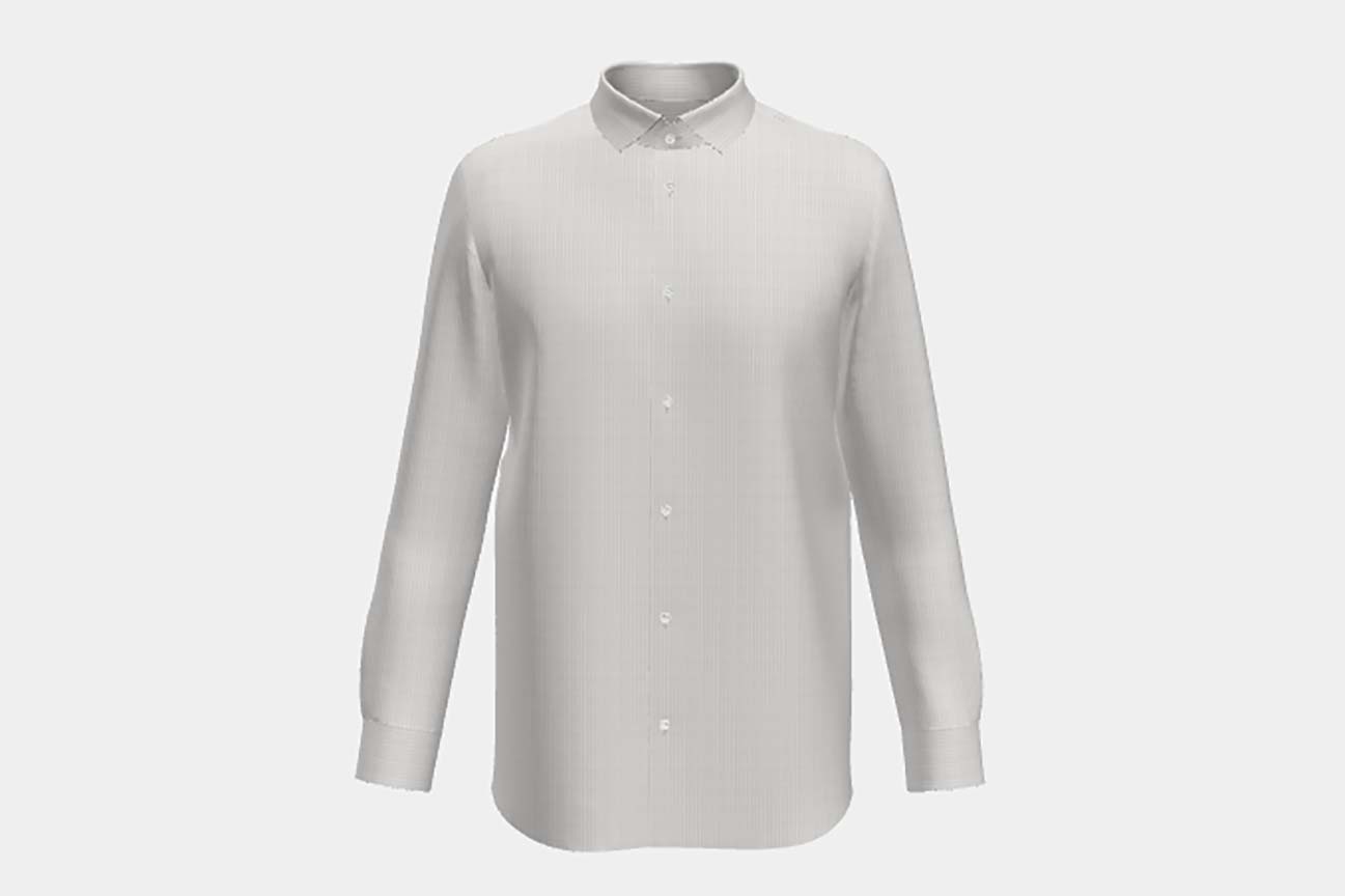 Chemise ajustée en coton à rayures bleu foncé