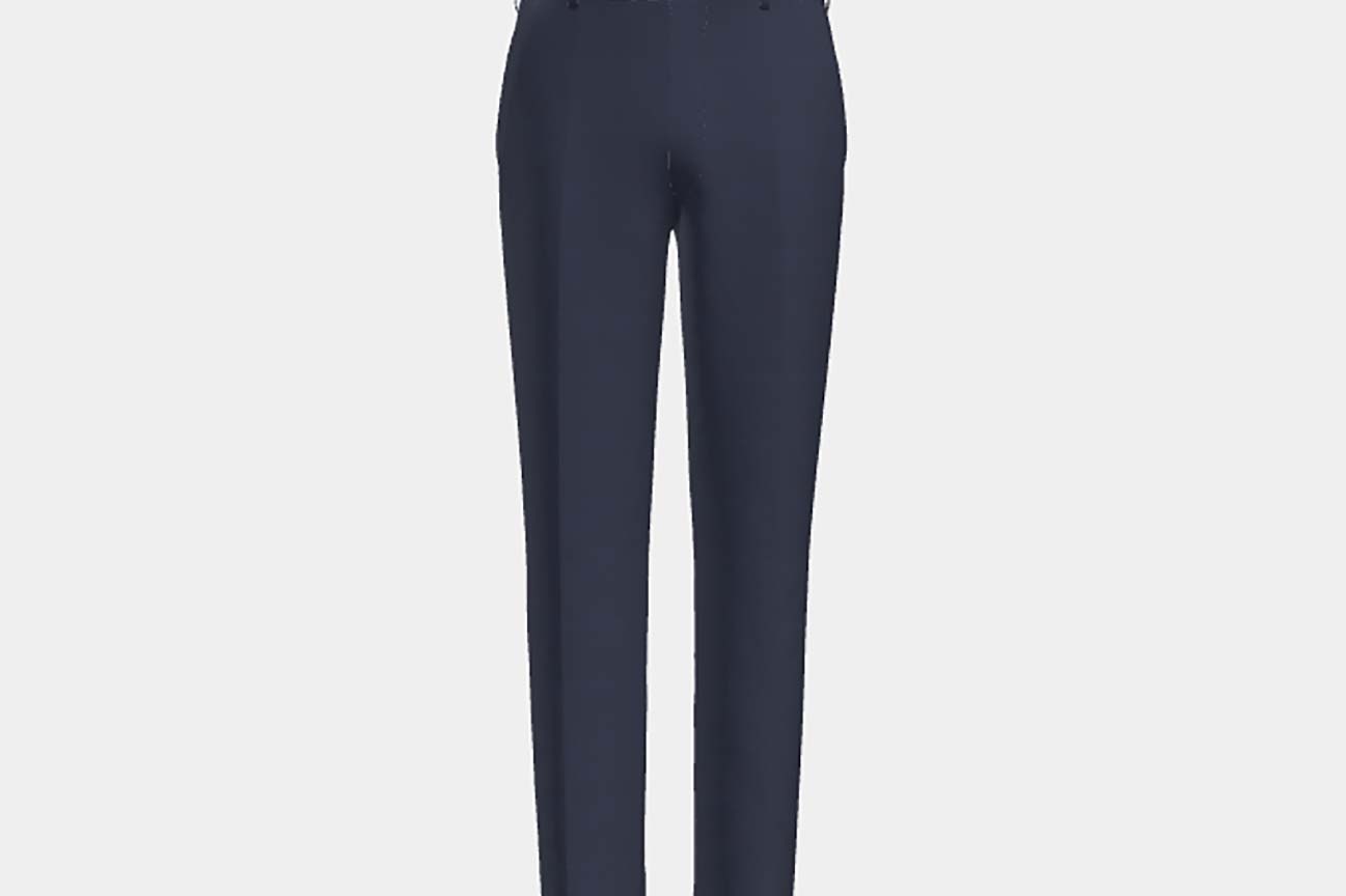 Pantalone su misura lana 130s finestrato blu Caccioppoli