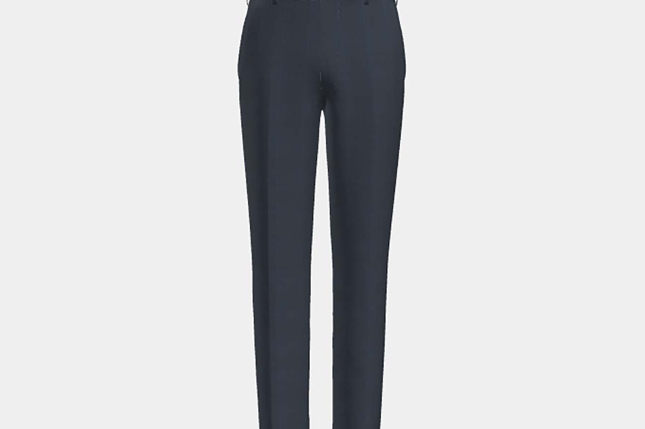 Tailored 130s wool trousers with blue windows Caccioppoli