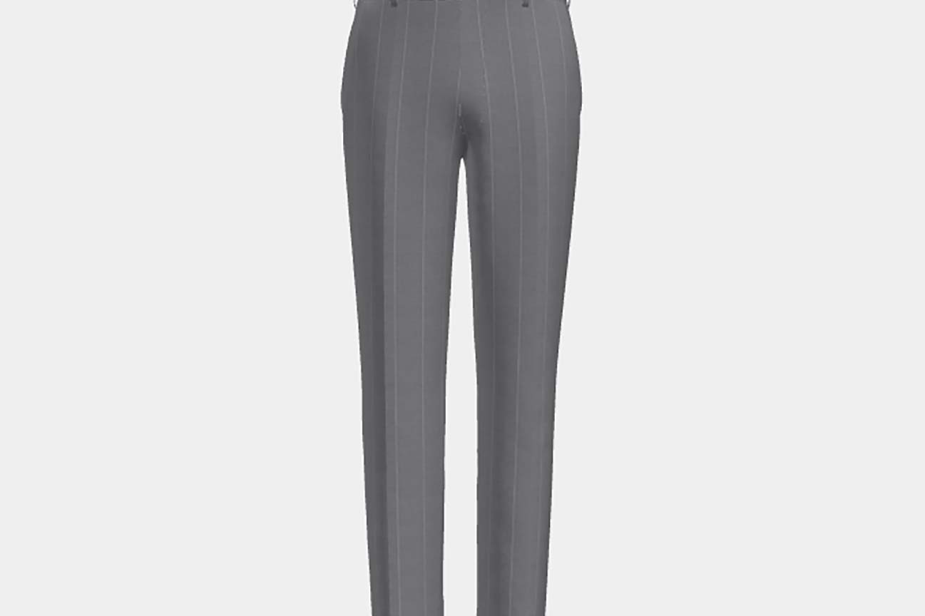 Bespoke 150s gray wool and silk trousers Caccioppoli