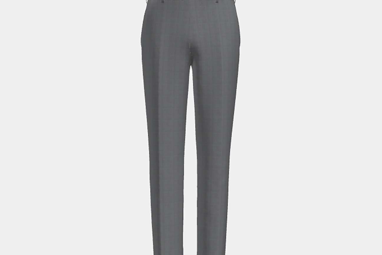 Pantalon tailleur en laine gris années 120 Canonico